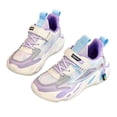 thumbnail image 1 of Girls Mesh Sneakers, Breathable Lightweight Nonâ Athletic Running Shoes, Cute Fashion Casual Outdoor Walking Footwear for Toddler Big Girls Summer Daily Wear(Purple,32), 1 of 9