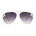 thumbnail image 1 of Girls Metal Unicorn Charm Tear Drop Officer Style Sunglasses Gold Pink Smoke, 1 of 4