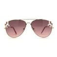 thumbnail image 1 of Girls Metal Unicorn Charm Tear Drop Officer Style Sunglasses Gold Red Burgundy, 1 of 4