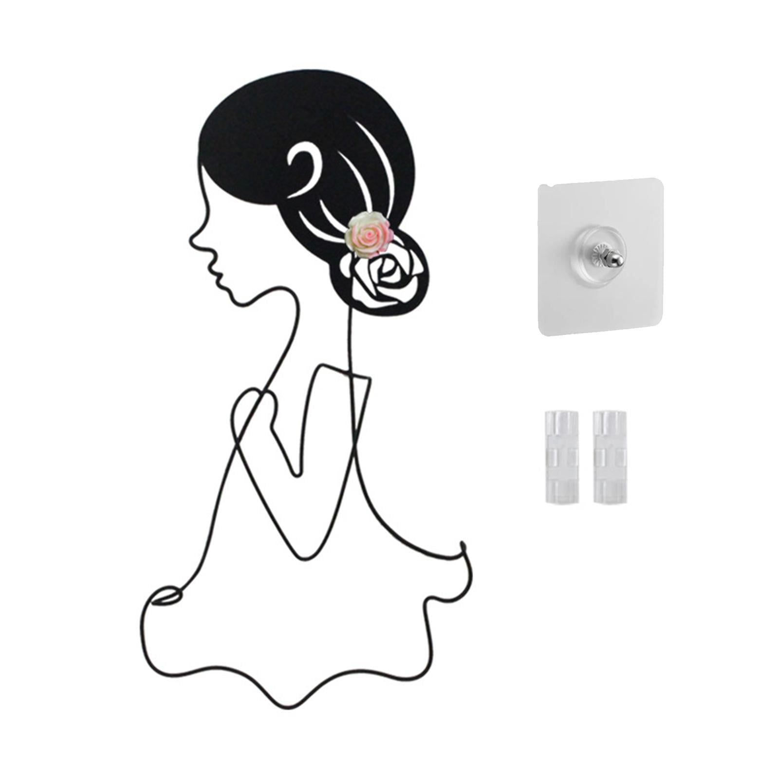 Girls Metal Wall Art Decor Hanger Office Bedroom Silhouette Wall Sculptures