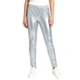 thumbnail image 1 of Girls' Metallic Leggings Shiny Sparkle Dance Pants Elastic Waist Tights for 80s Disco Party Performance Activewear Kids Yoga Bottoms, 1 of 5