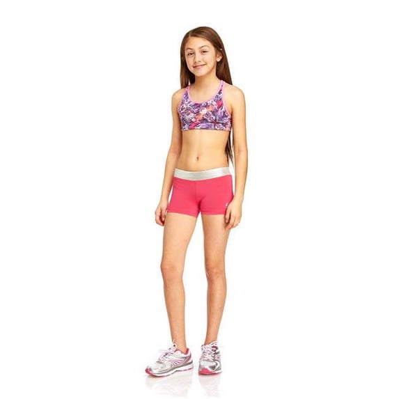 Girls Metallic Short, Fuchsia Purple - Medium