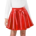 thumbnail image 1 of Girls Metallic Skater Skirt Christmas Halloween Cosplay Skirts Shiny Pleated Short Skirt Kids Dance Performance Party Skirt, 1 of 7