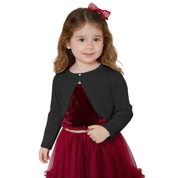 Girls Metallic Yarn Button Knit Cardigan Coat Dressy Open Front Jacket Thin Lightweight Layer,Color:Black,8-9 Years
