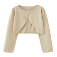 thumbnail image 1 of Girls Metallic Yarn Button Knit Cardigan Open Front Thin Lightweight Layer Dressy Coat Jacket for Casual Daily Wear, 1 of 5