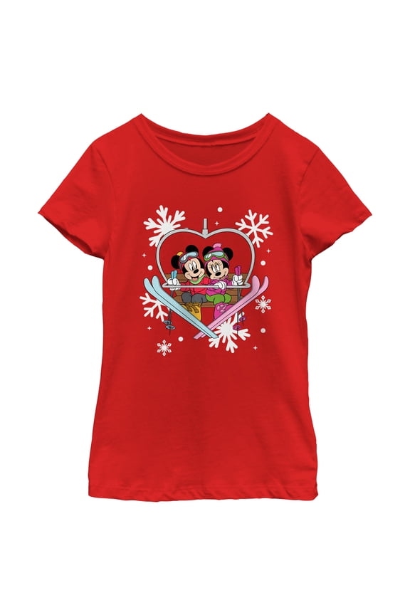 Girls Mickey & Friends Christmas and Winter Love T Shirt