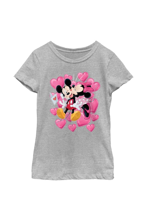 Girls Mickey & Friends Colorful Art Kiss Duo T Shirt