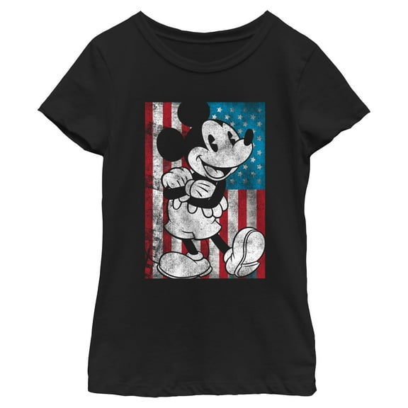 Girls Mickey & Friends Distressed American Mickey T Shirt