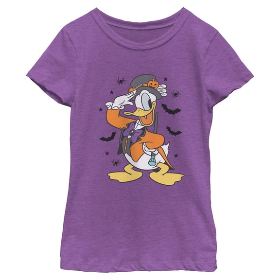 Girls Mickey & Friends Donald Duck Master Outfit Bats and Spiders T Shirt