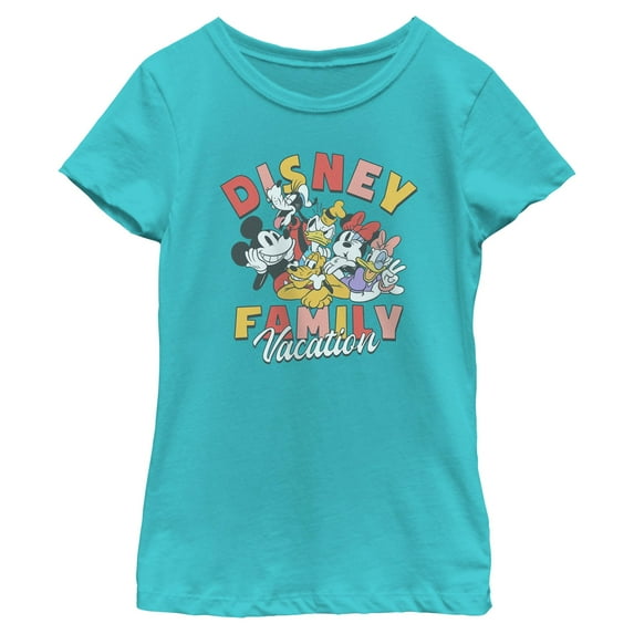 Girls Mickey & Friends Family Vacation T Shirt