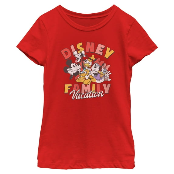 Girls Mickey & Friends Family Vacation T Shirt