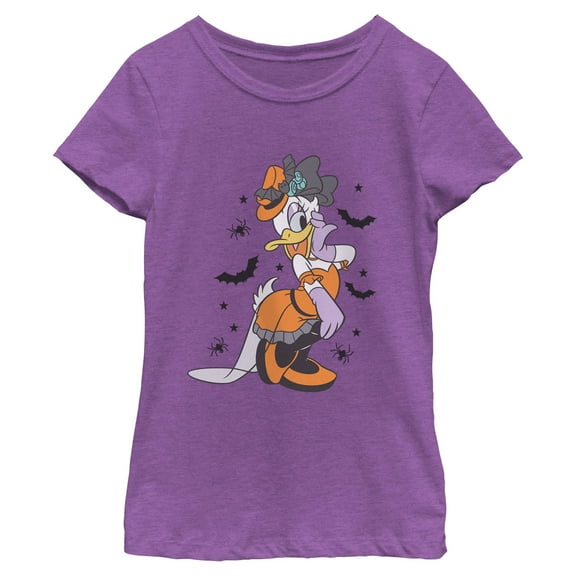 Girls Mickey & Friends Halloween Daisy Elegant Dress Bats and Spiders T Shirt