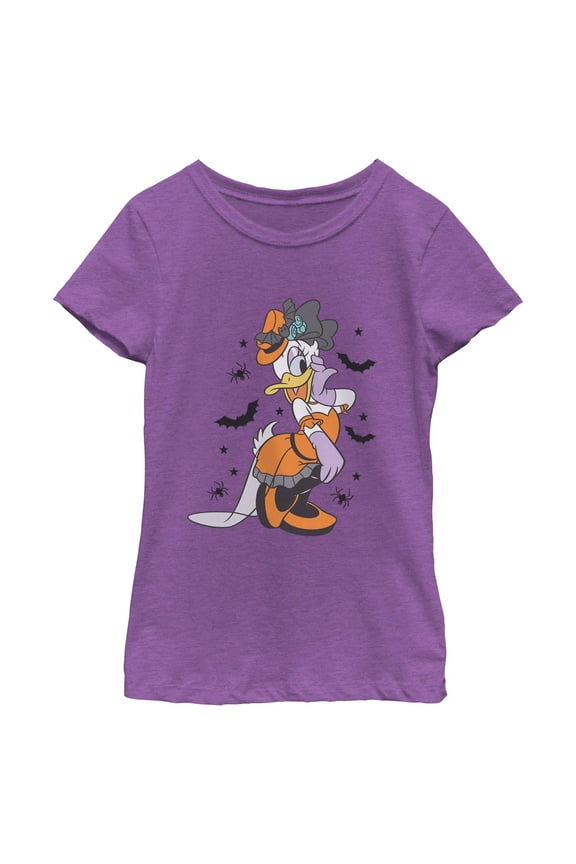 Girls Mickey & Friends Halloween Daisy Elegant Dress Bats and Spiders T Shirt