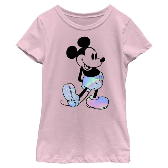 Girls Mickey & Friends Holographic Shorts T Shirt