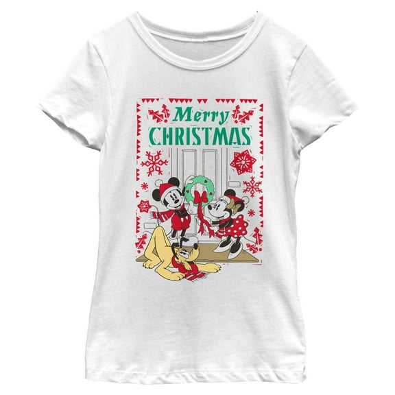 Girls Mickey & Friends Merry Christmas Decorations T Shirt