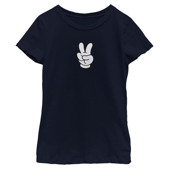 Girls Mickey & Friends Peace Sign Gloves T Shirt