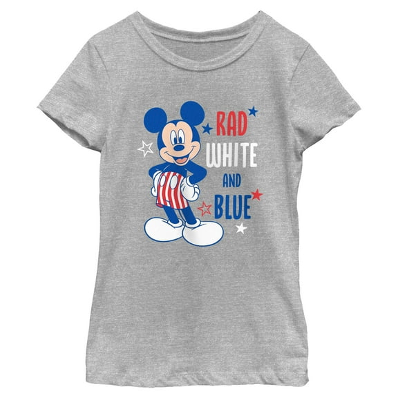 Girls Mickey & Friends Rad White and Blue T Shirt