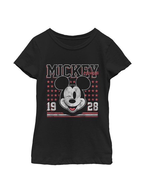 Girls Mickey & Friends Retro 1928 Wink Face T Shirt
