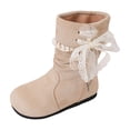 thumbnail image 1 of Girls Mid-Calf Boots Lace Bow Slouch Winter Casual Shoes for Toddler, 1 of 8
