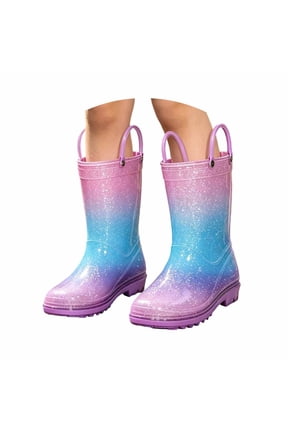 Girls Mid Calf Rain Boots For Kids High Transparent PVC Rain Boot With Slip Sole For Toddlers To Juniors