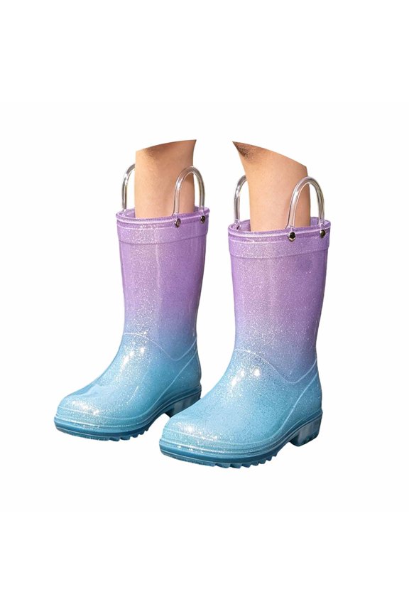 Girls Mid Calf Rain Boots For Kids High Transparent PVC Rain Boot With Slip Sole For Toddlers To Juniors