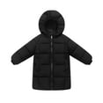 thumbnail image 1 of Girls' Mid Length Puffer Jackets with Hood Windproof Thickened Full Zip Warm Down Long Coats Winter Overcoat (2-3 Years, Black), 1 of 7