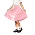 thumbnail image 1 of Girls Midi Swing Skater Skirt,Uniform Skirts for Girls,Elastic High Waist Solid A-Line Skirt,Knee Length Casual Skirt for Back to School, 1 of 5