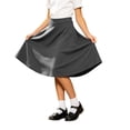 thumbnail image 1 of Girls Midi Swing Skater Skirt,Uniform Skirts for Girls,Elastic High Waist Solid A-Line Skirt,Knee Length Casual Skirt for Back to School, 1 of 5