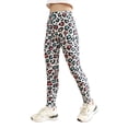 thumbnail image 1 of Girls Milk Silk Leggings Spring Summer Lightweight Long Pants Leopard Star Print Stretchy Slim Fit Trousers for Toddler, 1 of 7
