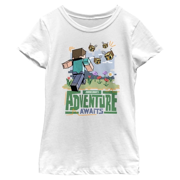 Girls Minecraft Adventure Awaits T Shirt