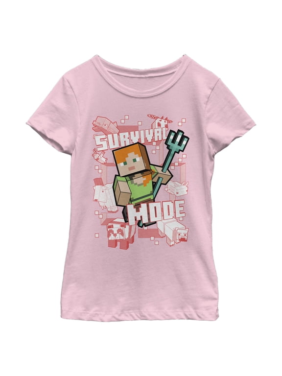 Girls Minecraft Alex Survival Mode T Shirt