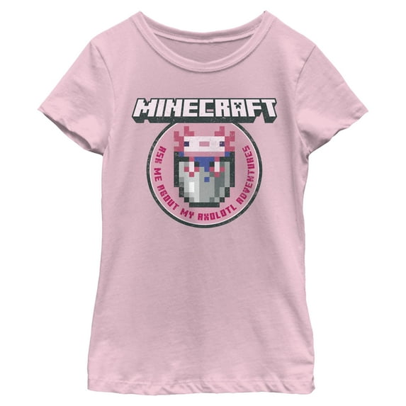 Girls Minecraft Ask Me About My Axolotl Adventures T Shirt