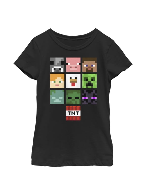 Girls Minecraft Characters Pixel Icons T Shirt