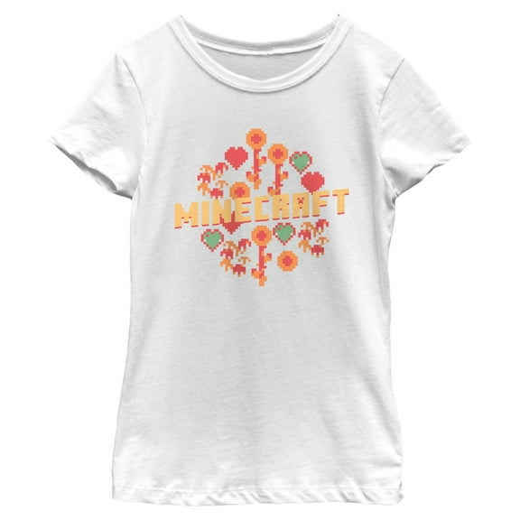 Girls Minecraft Flower Field T Shirt