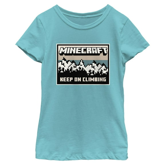 Girls Minecraft Mountain Keep On Climbing T Shirt