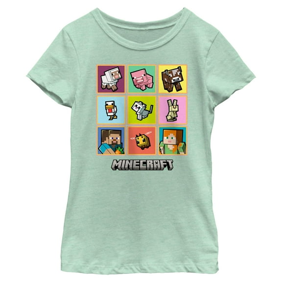 Girls Minecraft Pets Portraits T Shirt