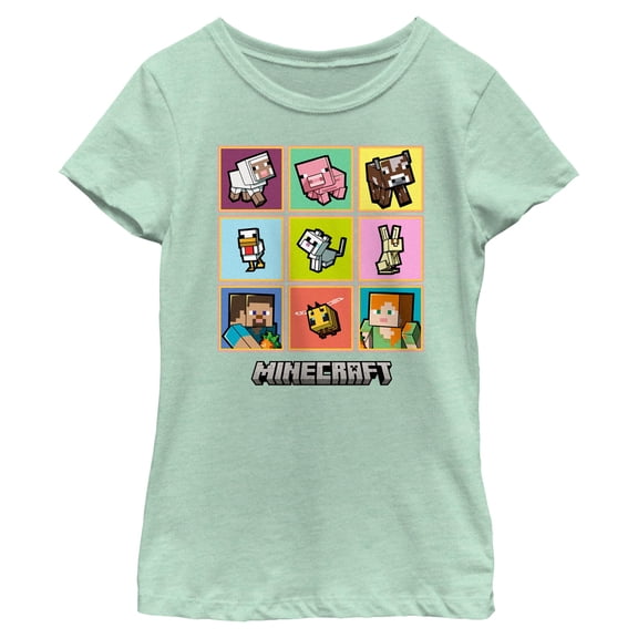 Girls Minecraft Pets Portraits T Shirt