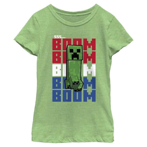 Girls Minecraft Red White and Boom T Shirt