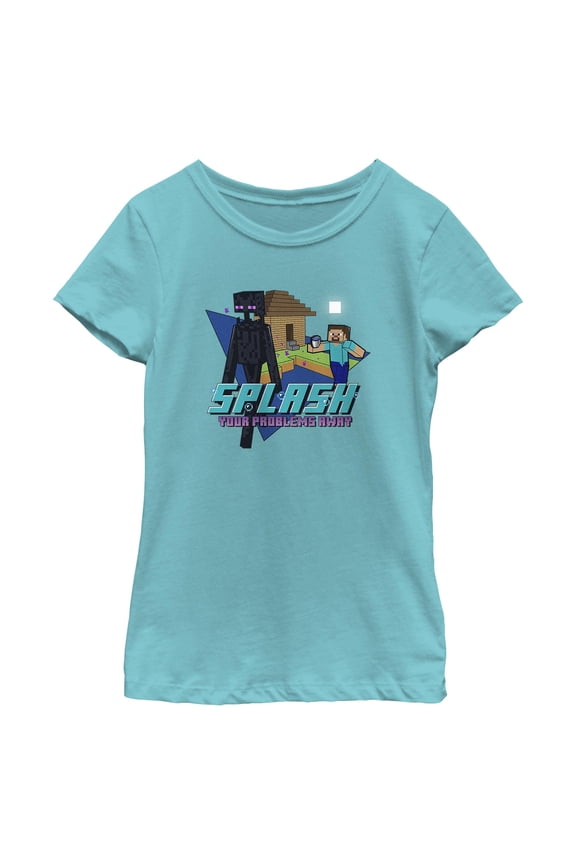 Girls Minecraft Splash Your Problems Away T Shirt