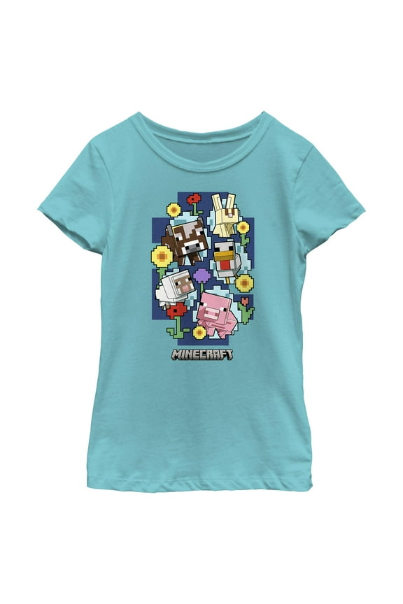 Girls Minecraft Spring Animals T Shirt
