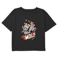 thumbnail image 1 of Girls Minecraft Wolf Hearts Graphic Cropped T-Shirt, 1 of 3