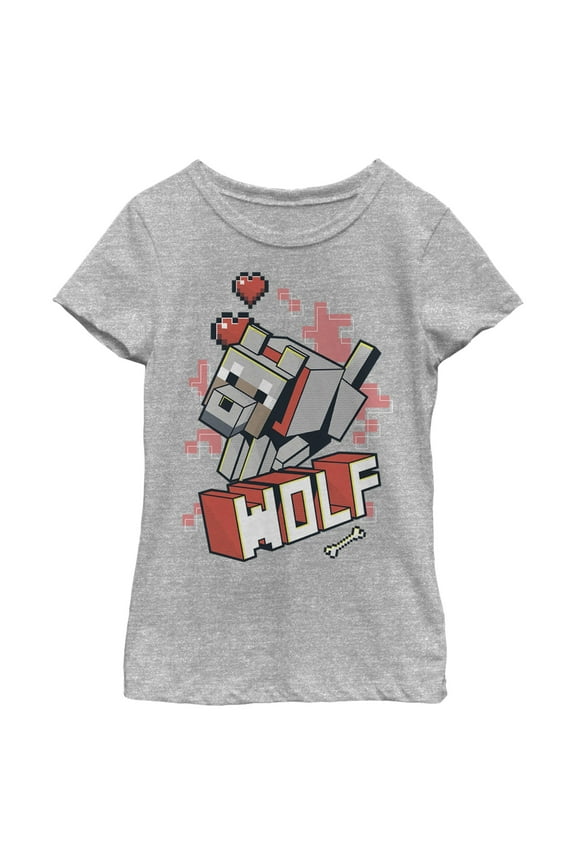 Girls Minecraft Wolf T Shirt