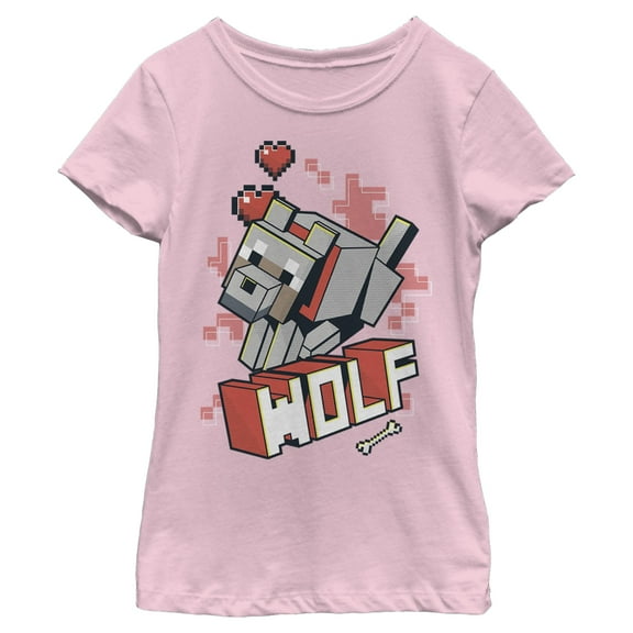 Girls Minecraft Wolf T Shirt