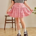 thumbnail image 1 of Girls Mini Bow Skirt Elastic High Waist Tiered Ruffles Cute School Flowy Summer Short Skirts 11-12Y, 1 of 9