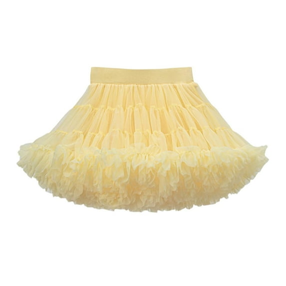 Girls Mini Princess Tutu Skirts Elastic High Waist Mesh Skirt Fluffy Soft Ballet Birthday Tea Party Summer Tulle Pettiskirt