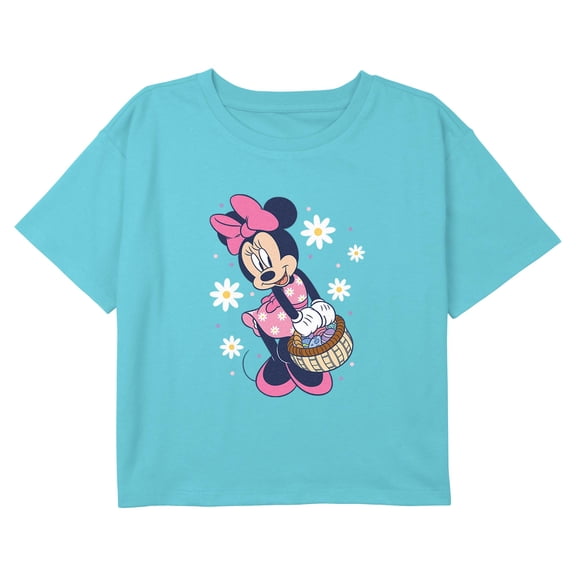 Girls Minnie Mouse Floral Easter Basket T Shirt
