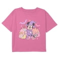 thumbnail image 1 of Girls Minnie Mouse Halloween Witch Purple Costume Pumpkin Pose Cropped T-Shirt, 1 of 3