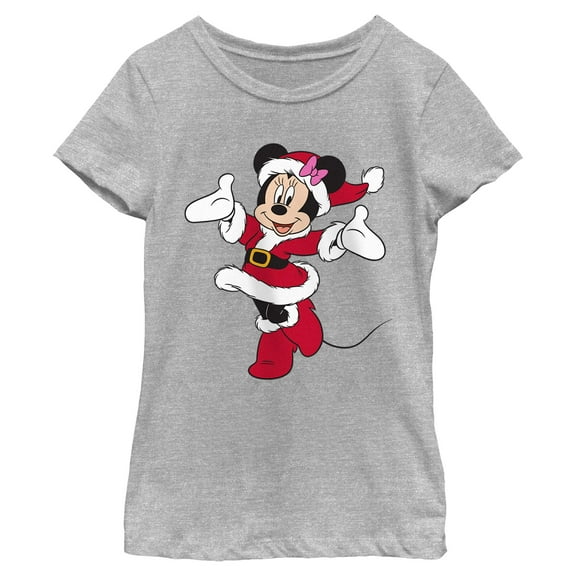 Girls Minnie Mouse Happy Christmas Red Dress T Shirt