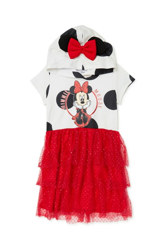 Girls Minnie Mouse Short Sleeve Cosplay Dress, Sizes 4-12