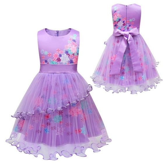 Girls Mirabel/Isabella/Luisa/Dolores/Pepa Cosplay Sleeveless Princess Dress for 3-9Year